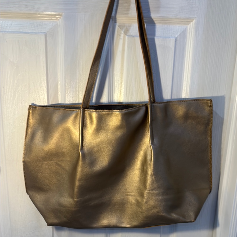 Saks Fifth Ave Gold Tote Bag